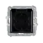 MINI Mechanizm gniazda bryzgoszczelnego z uziemieniem SCHUKO 2P+Z (klapka dymna, przesłony torów prądowych) czarny mat