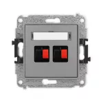 MINI Mechanizm gniazda głośnikowego podwójnego szary mat