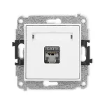 MINI Mechanizm gniazda komputerowego pojedynczego 1xRJ45, kat. 6, ekranowany, 8-stykowy biały
