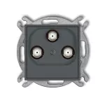 MINI Mechanizm gniazda multimedialnego 3F DATA (UPC) grafitowy mat