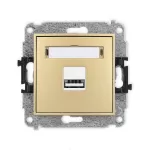 MINI Mechanizm ładowarki USB pojedynczej USB A, 10W max., 5V, 2A złoty