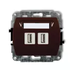TREND Mechanizm gniazda podwójnego 2xUSB A-A 2.0 brązowy