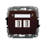 TREND Mechanizm gniazda podwójnego 2xUSB A-A 3.0 brązowy