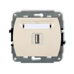 TREND Mechanizm gniazda pojedynczego USB A-A 2.0 beżowy