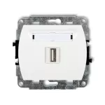 TREND Mechanizm gniazda pojedynczego USB A-A 2.0 biały