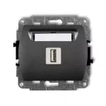 TREND Mechanizm gniazda pojedynczego USB A-A 2.0 grafitowy