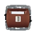 TREND Mechanizm gniazda pojedynczego USB A-A 3.0 brązowy metalik