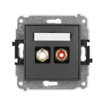 MINI Mechanizm gniazda podwójnego RCA (typu cinch - biały i czerwony, pozłacany) 28MGRCA-2