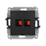 MINI Mechanizm gniazda głośnikowego podwójnego, bez pola opisowego czarny mat