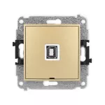 MINI Mechanizm gniazda pojedynczego USB A-B 2.0, bez pola opisowego złoty