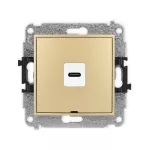 MINI Mechanizm gniazda pojedynczego 1xUSB C-C, bez pola opisowego złoty