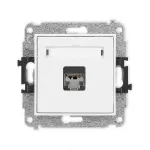MINI Mechanizm gniazda komputerowego pojedynczego 1xRJ45, kat. 5e, ekranowany, 8-stykowy biały mat