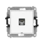 MINI Mechanizm gniazda komputerowego pojedynczego 1xRJ45, kat. 5e, ekranowany, 8-stykowy, bez pola opisowego biały mat