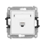MINI Mechanizm gniazda komputerowego pojedynczego 1xRJ45, kat. 6A, 8-stykowy biały mat