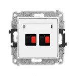 MINI Mechanizm gniazda głośnikowego podwójnego biały mat