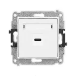 MINI Mechanizm gniazda pojedynczego 1xUSB C-C biały mat