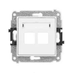 MINI Mechanizm gniazda multimedialnego podwójnego bez modułu (standard Keystone) biały mat