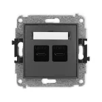 MINI Mechanizm ładowarki USB podwójnej 2xUSB C, 20W max. grafitowy mat