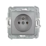 ICON Mechanizm gniazda pojedynczego z uziemieniem 2P+Z (bez przesłon torów prądowych) srebrny metalik