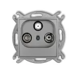 ICON Mechanizm gniazda abonenckiego RTV-SAT przelotowego 10dB srebrny metalik