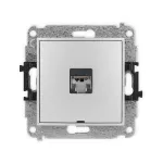 ICON Mechanizm gniazda komputerowego pojedynczego 1xRJ45, kat. 5e, ekranowany, 8-stykowy, bez pola opisowego srebrny metalik