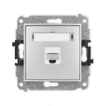 ICON Mechanizm gniazda komputerowego pojedynczego 1xRJ45, kat. 6, 8-stykowy srebrny metalik