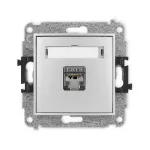 ICON Mechanizm gniazda komputerowego pojedynczego 1xRJ45, kat. 6, ekranowany, 8-stykowy srebrny metalik