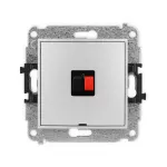 ICON Mechanizm gniazda głośnikowego pojedynczego, bez pola opisowego srebrny metalik