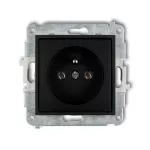 ICON Mechanizm gniazda pojedynczego z uziemieniem 2P+Z (bez przesłon torów prądowych) czarny mat