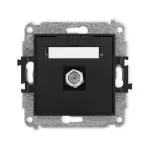 ICON Mechanizm gniazda antenowego pojedynczego typu F (SAT) niklowany czarny mat