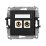 ICON Mechanizm gniazda głośnikowego pojedynczego (typu banan - czerwony i czarny, pozłacany, 4 mm2, do lutowania) czarny mat