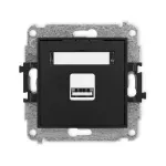 ICON Mechanizm ładowarki USB pojedynczej USB A, 10W max., 5V, 2A czarny mat