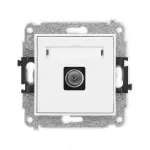 ICON Mechanizm gniazda antenowego pojedynczego TV biały mat