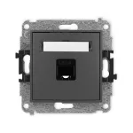 ICON Mechanizm gniazda komputerowego pojedynczego 1xRJ45, kat. 5e, 8-stykowy grafitowy mat