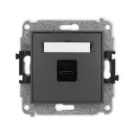 ICON Mechanizm gniazda pojedynczego 1xUSB C-C grafitowy mat