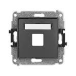 ICON Mechanizm gniazda multimedialnego pojedynczego bez modułu (standard Keystone) grafitowy mat