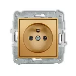 ICON Mechanizm gniazda pojedynczego z uziemieniem 2P+Z (bez przesłon torów prądowych) złoty