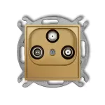 ICON Mechanizm gniazda abonenckiego 2 wyjścia SAT + TV złoty