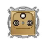 ICON Mechanizm gniazda abonenckiego RTV-SAT końcowego multimedialnego (Internet) złoty