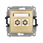ICON Mechanizm gniazda antenowego podwójnego typu F (SAT) pozłacany złoty