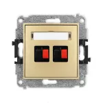 ICON Mechanizm gniazda głośnikowego podwójnego złoty