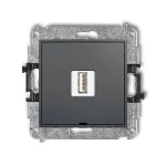 ICON Mechanizm ładowarki USB pojedynczej USB A, 10W max., 5V, 2A, bez pola opisowego grafitowy mat