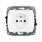 TREND Mechanizm gniazda pojedynczego z uziemieniem 2P+Z (bez przesłon torów prądowych) biały