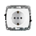 TREND Mechanizm gniazda pojedynczego z uziemieniem SCHUKO 2P+Z (bez przesłon torów prądowych) biały