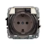 TREND Mechanizm gniazda bryzgoszczelnego z uziemieniem SCHUKO 2P+Z (klapka dymna, bez przesłon torów prądowych) beżowy