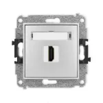 MINI Mechanizm gniazda pojedynczego HDMI 2.1, 8K srebrny metalik