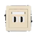 DECO Mechanizm gniazda podwójnego HDMI 2.0, 4K beżowy