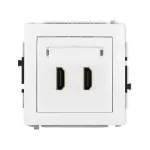 DECO Mechanizm gniazda podwójnego HDMI 2.0, 4K biały mat
