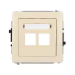 DECO Mechanizm gniazda multimedialnego podwójnego bez modułu (standard Keystone) beżowy
