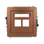 DECO Mechanizm gniazda multimedialnego podwójnego bez modułu (standard Keystone) brązowy metalik